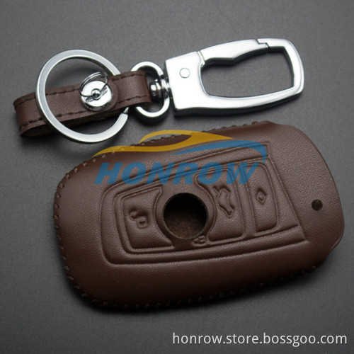 BM 3 button key leather case used for 1series 3series, 5series, 7series, Z4 X1 X6 X3 X4 M3 M5 M6